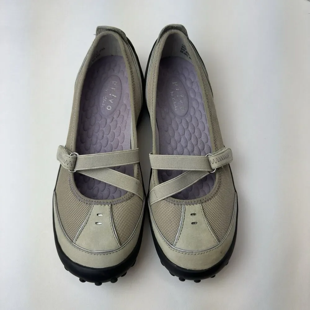 Clarks Privo Mary Jane Beige with  Rubber Sole Comfort Walking Shoe Sz: 7M - Picture 13 of 13